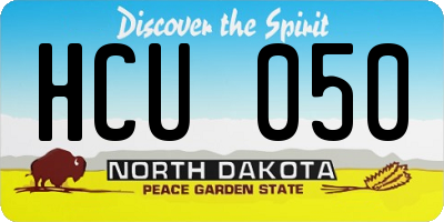 ND license plate HCU050