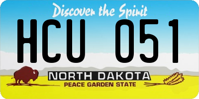 ND license plate HCU051