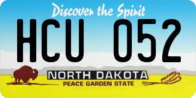 ND license plate HCU052