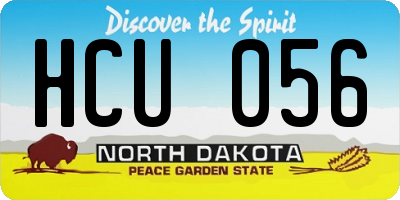 ND license plate HCU056