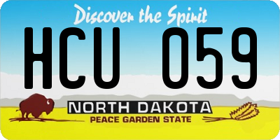 ND license plate HCU059
