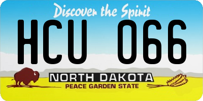 ND license plate HCU066