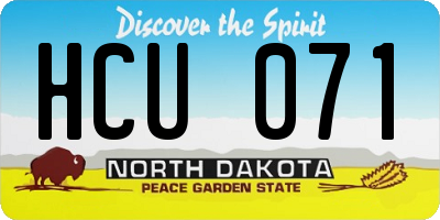 ND license plate HCU071