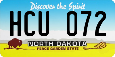 ND license plate HCU072