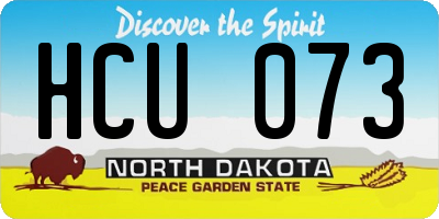 ND license plate HCU073