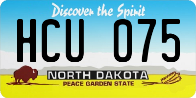 ND license plate HCU075