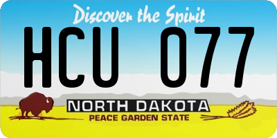 ND license plate HCU077