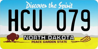 ND license plate HCU079