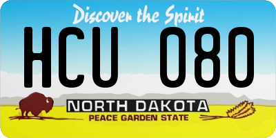 ND license plate HCU080
