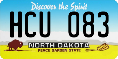 ND license plate HCU083