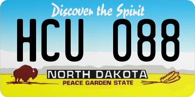 ND license plate HCU088