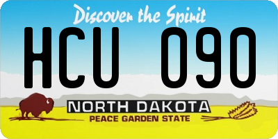 ND license plate HCU090