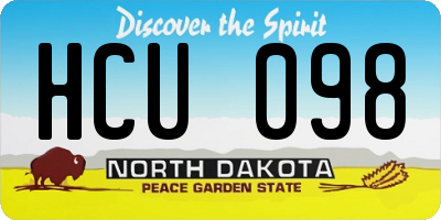 ND license plate HCU098
