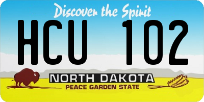 ND license plate HCU102