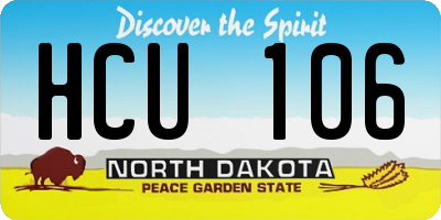 ND license plate HCU106