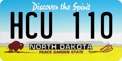 ND license plate HCU110