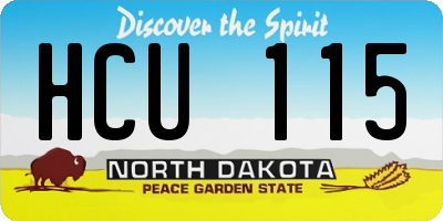 ND license plate HCU115