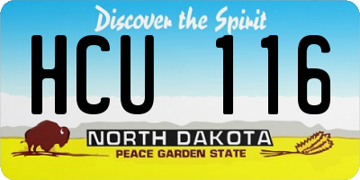 ND license plate HCU116