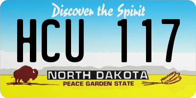 ND license plate HCU117
