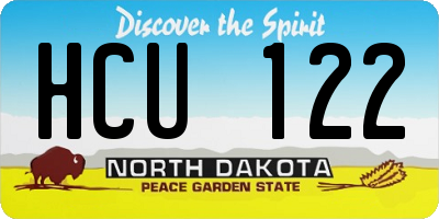 ND license plate HCU122