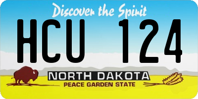 ND license plate HCU124