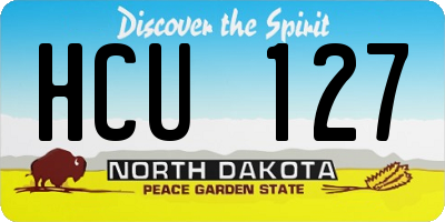 ND license plate HCU127