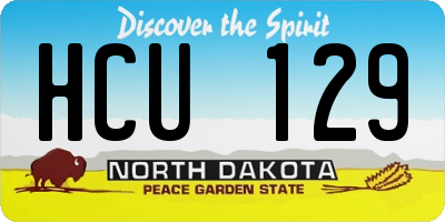 ND license plate HCU129