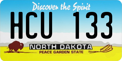 ND license plate HCU133
