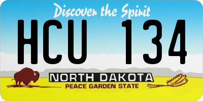 ND license plate HCU134
