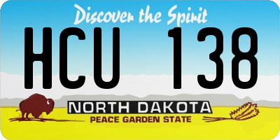 ND license plate HCU138