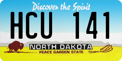 ND license plate HCU141