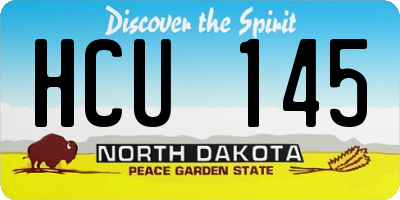 ND license plate HCU145