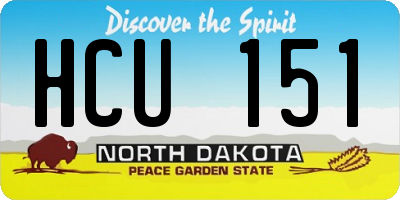 ND license plate HCU151