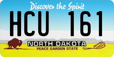 ND license plate HCU161