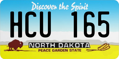 ND license plate HCU165