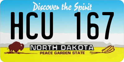 ND license plate HCU167