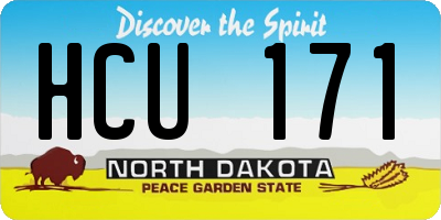 ND license plate HCU171