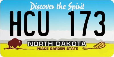 ND license plate HCU173