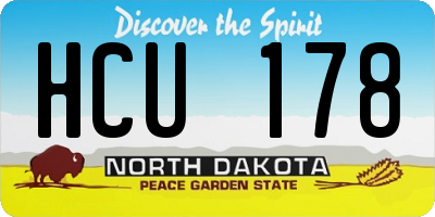 ND license plate HCU178