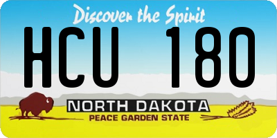 ND license plate HCU180