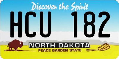 ND license plate HCU182