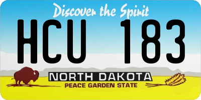 ND license plate HCU183