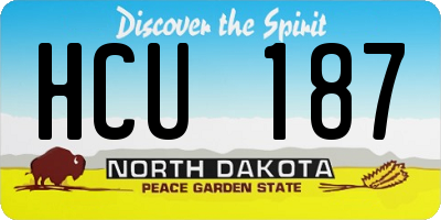 ND license plate HCU187