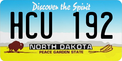 ND license plate HCU192