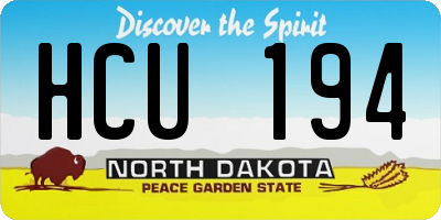 ND license plate HCU194