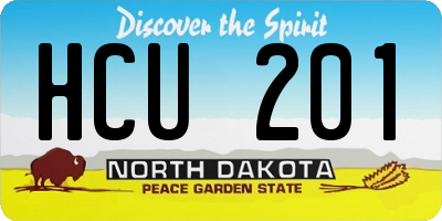 ND license plate HCU201