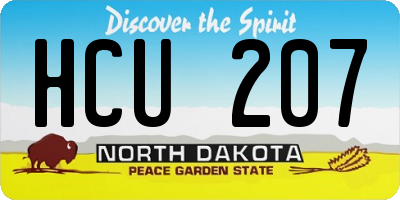 ND license plate HCU207