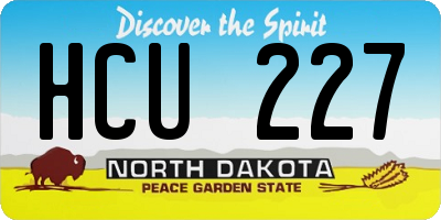 ND license plate HCU227