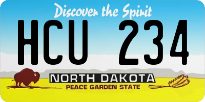 ND license plate HCU234