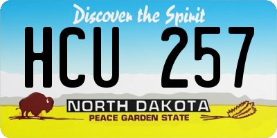 ND license plate HCU257